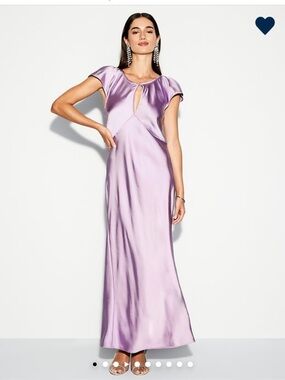 💜Old Navy Flutter Sleeve Satin Maxi Dress